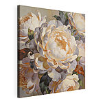 Canvas Schilderijen Schilderij van bloemen met bladeren