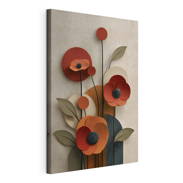 Wanddecoratie met bloemen en bladeren Canvas Schilderijen Wanddecoratie met bloemen en bladeren