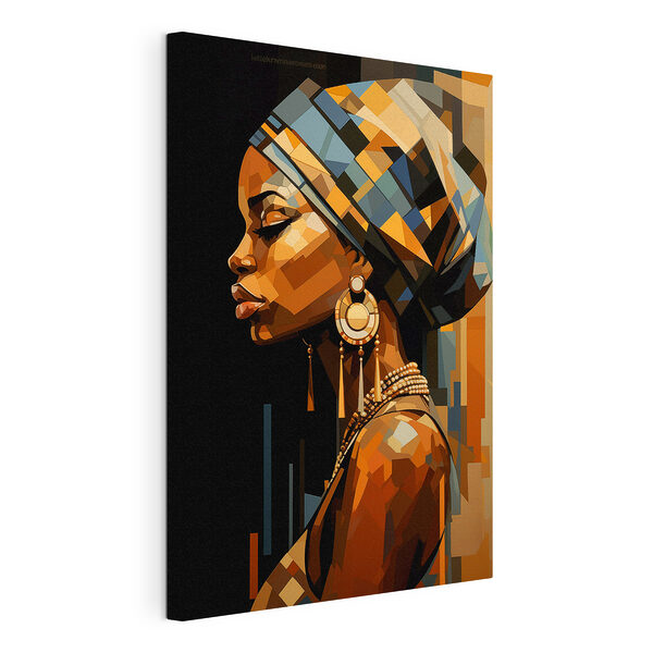 Canvas Schilderijen Vrouw met een hoofddoek