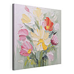 Canvas Schilderijen Schilderij van bloemen op een witte ondergrond