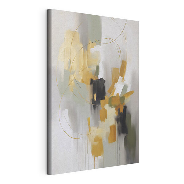 Dynamische abstracte vormen op doek Canvas Schilderijen Dynamische abstracte vormen op doek