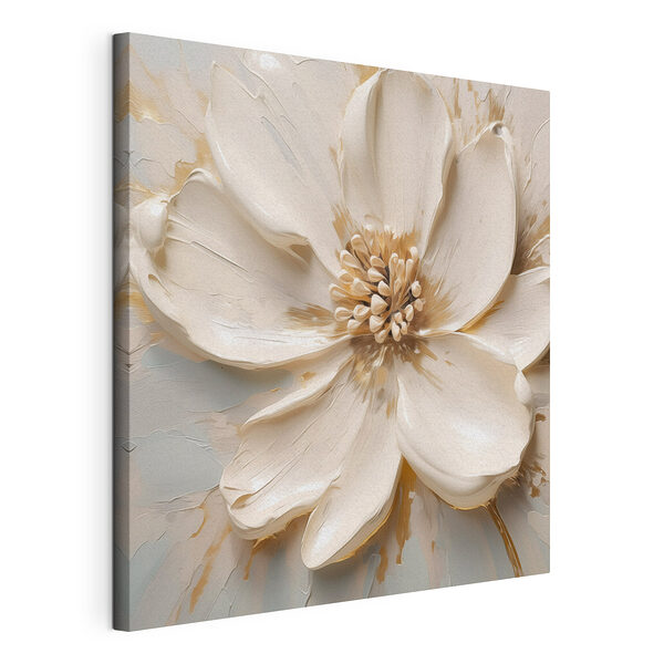Canvas Schilderijen Witte bloem met bruine vlekjes