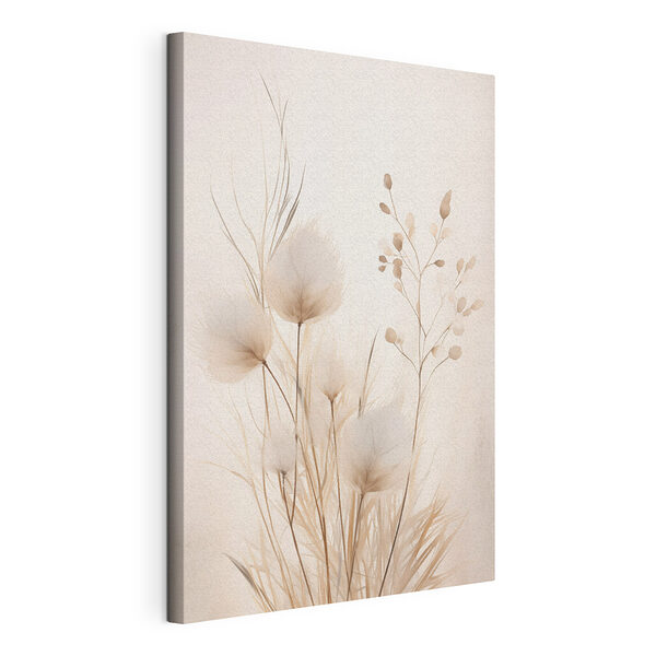 Canvas Schilderijen Verfijnde bloemen in zachte tinten