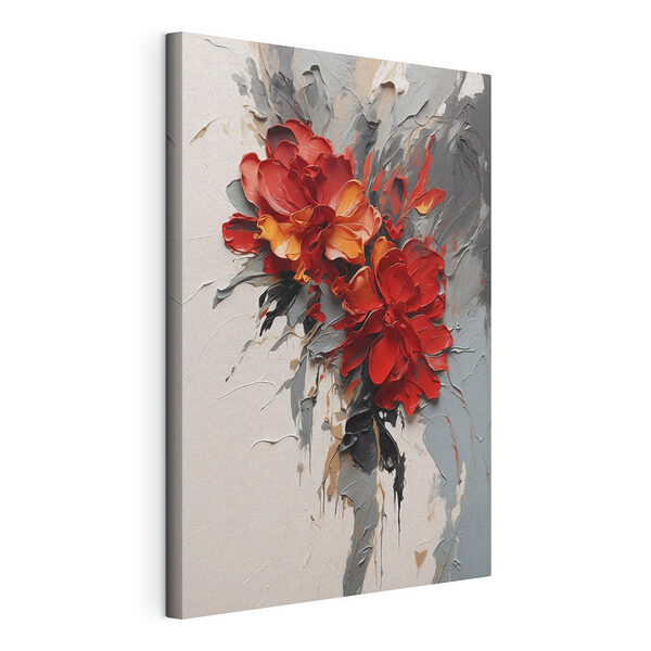 Schilderij van bloemen op een witte ondergrond Canvas Schilderijen Schilderij van bloemen op een witte ondergrond