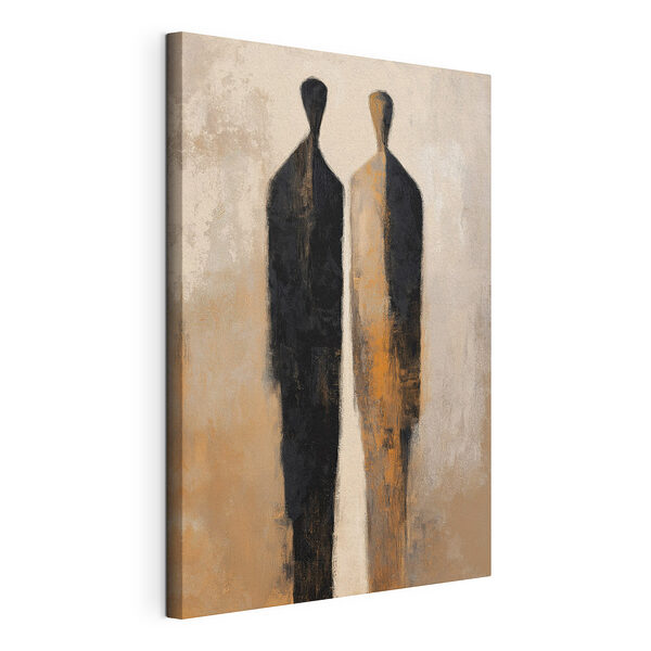Canvas Schilderijen Zwart en bruin pak