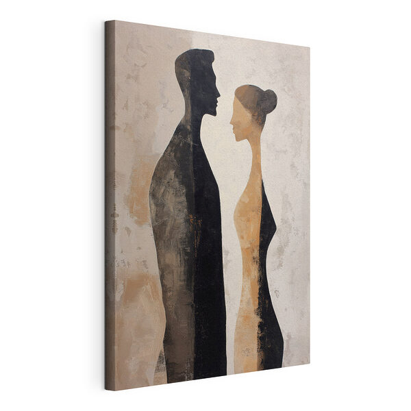 Canvas Schilderijen Schilderij van een man en een vrouw