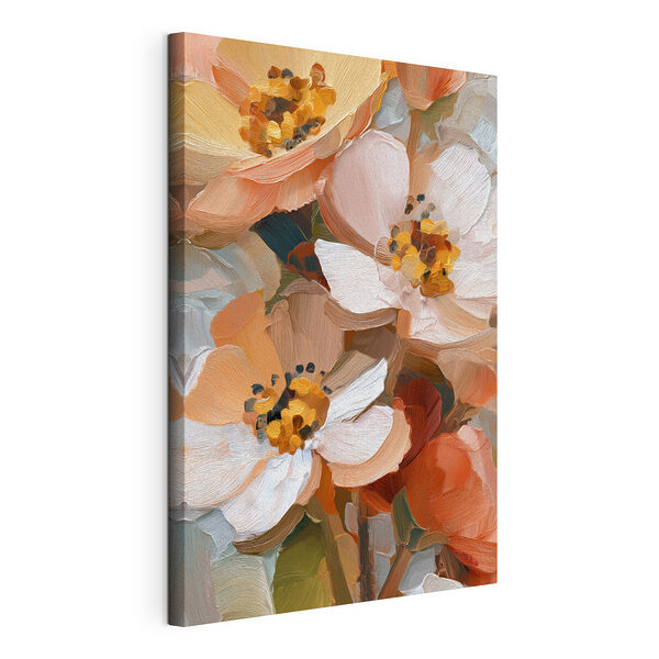Canvas Schilderijen Bloesems in zachte pasteltinten