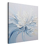 Canvas Schilderijen Witte en blauwe verfkrullen