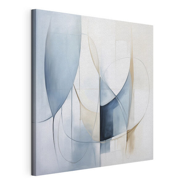 Canvas Schilderijen Schilderij van een blauw-wit kunstwerk