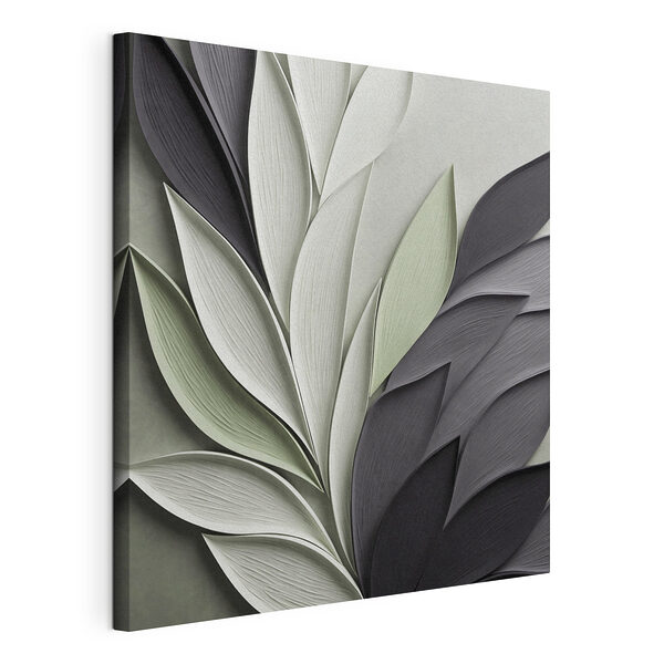 Ontwerp met elegante bladeren in zachte tinten Canvas Schilderijen Ontwerp met elegante bladeren in zachte tinten