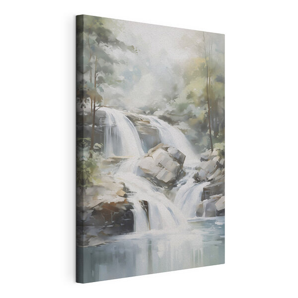 Canvas Schilderijen Waterval in een bos