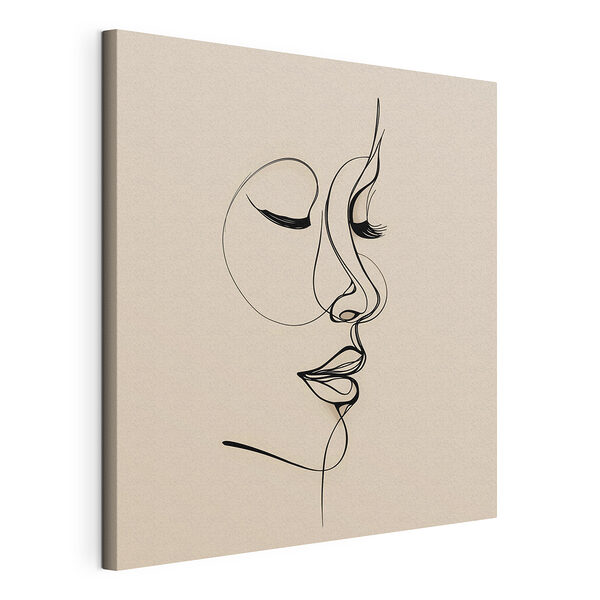 Tekening van het gezicht van een vrouw Canvas Schilderijen Tekening van het gezicht van een vrouw