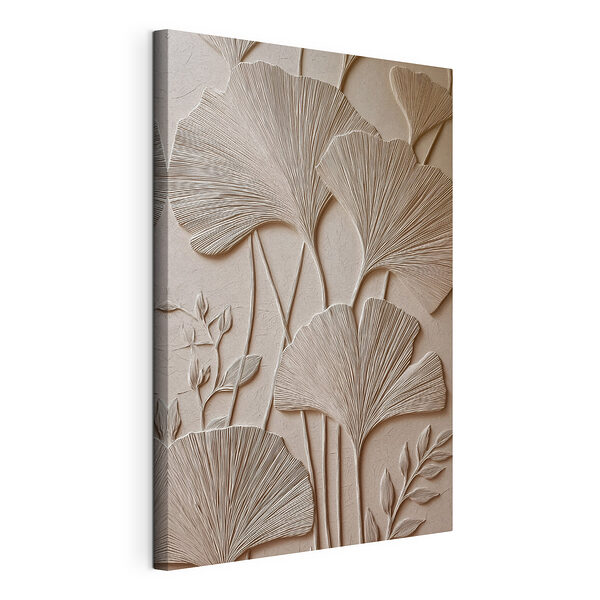 Wanddecoratie met bladeren en bloemen Canvas Schilderijen Wanddecoratie met bladeren en bloemen