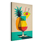 Canvas Schilderijen Kleurrijke cocktail met een ananas en een rietje