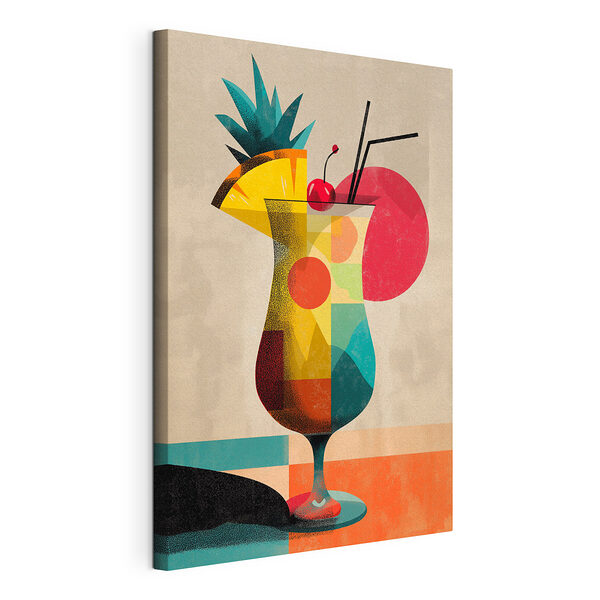 Canvas Schilderijen Kleurrijke cocktail met fruit