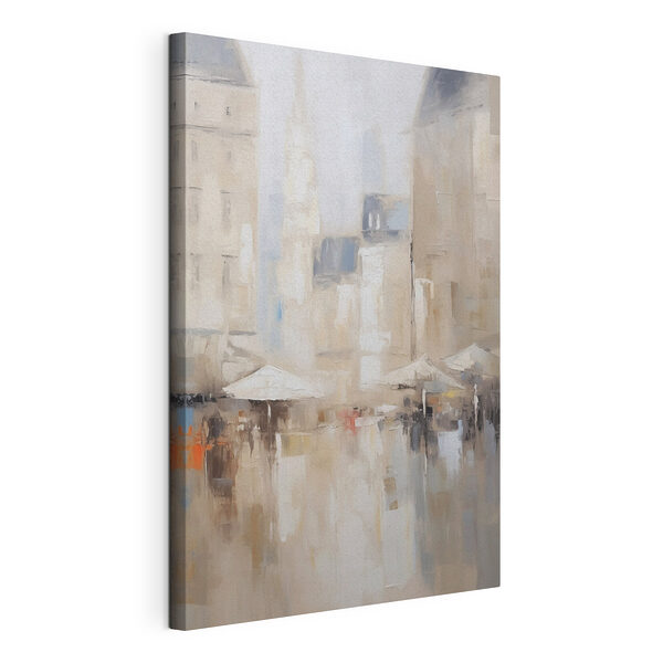 Canvas Schilderijen Schilderij van een stad