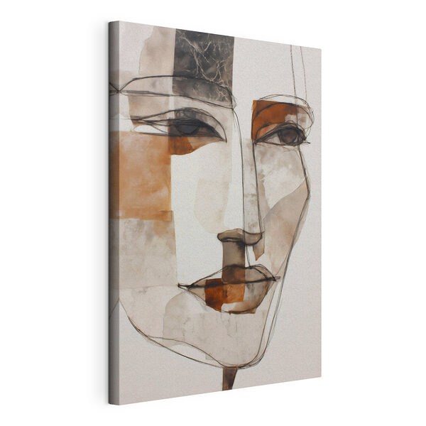 Canvas Schilderijen Tekening van een gezicht