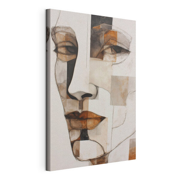 Schilderij van het gezicht van een vrouw Canvas Schilderijen Schilderij van het gezicht van een vrouw