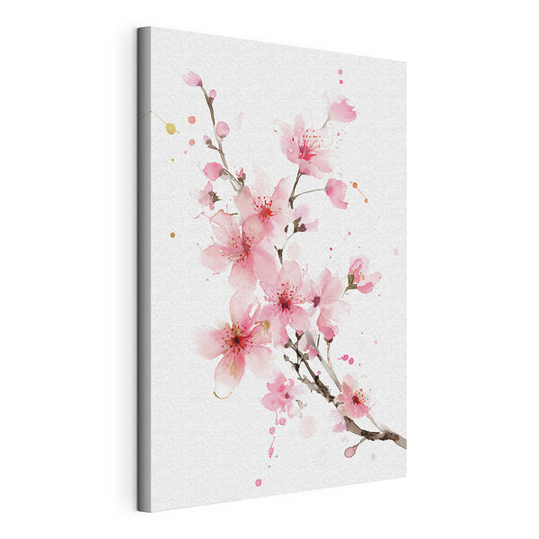 Aquarel van roze bloemen Canvas Schilderijen Aquarel van roze bloemen