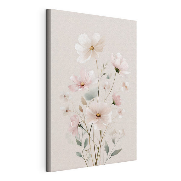 Verfijnde bloemen in zachte pasteltinten Canvas Schilderijen Verfijnde bloemen in zachte pasteltinten