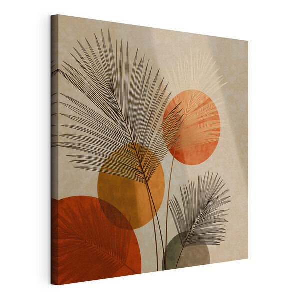 Canvas Schilderijen Op de natuur geïnspireerd ontwerp met levendige cirkels