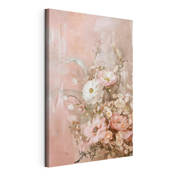 Canvas Schilderijen Verfijnde bloemen tegen een zachte achtergrond