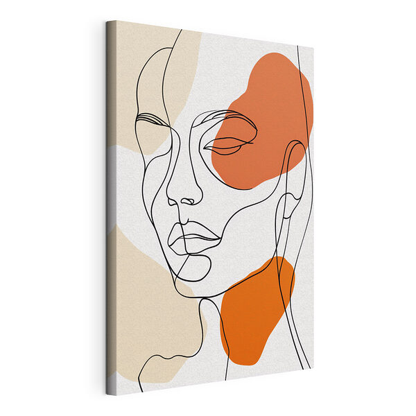 Canvas Schilderijen Tekening van het gezicht van een vrouw