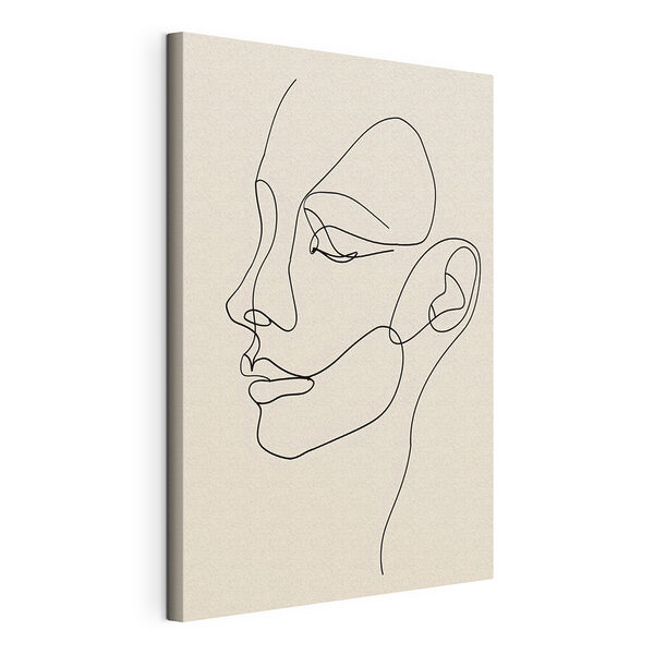Canvas Schilderijen Tekening van het gezicht van een vrouw
