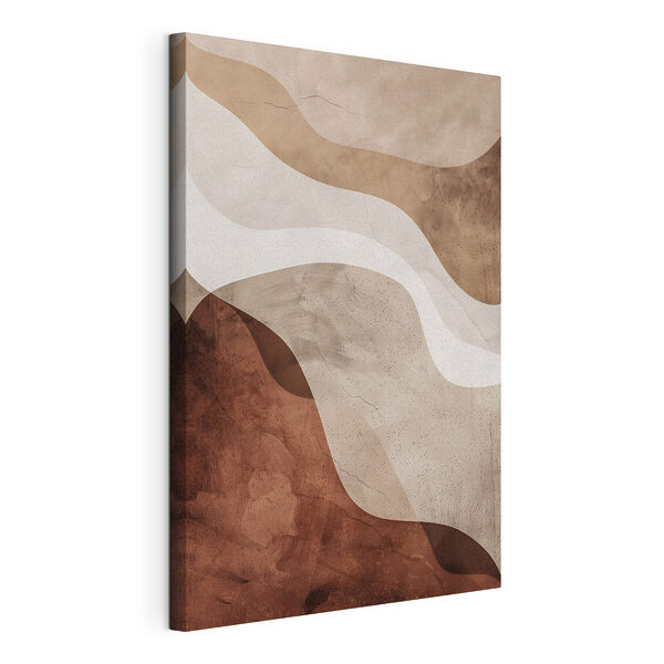 Canvas Schilderijen Bruin en wit golvend patroon