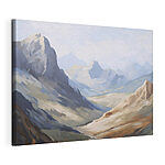 Canvas Schilderijen Schilderij van een bergketen