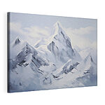 Canvas Schilderijen Besneeuwde berg met een blauwe lucht