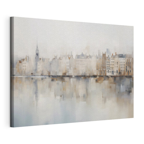 Aquarel van een stad Canvas Schilderijen Aquarel van een stad