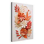 Canvas Schilderijen Papieren bloemen en bladeren