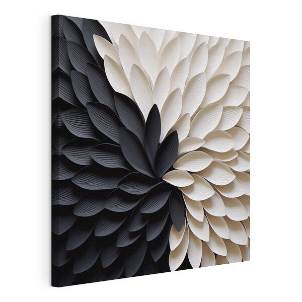 Zwart-witte bloem Canvas Schilderijen Zwart-witte bloem