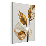 Canvas Schilderijen Elegante bladeren met abstracte vormen