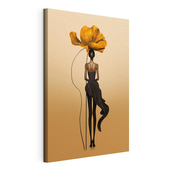 Canvas Schilderijen Standbeeld van een vrouw met een bloem op haar hoofd