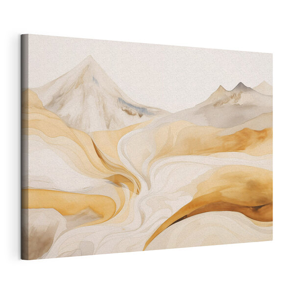 Canvas Schilderijen Aquarelschilderij van een woestijnlandschap