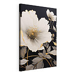 Canvas Schilderijen Elegant bloemmotief op een donkere achtergrond