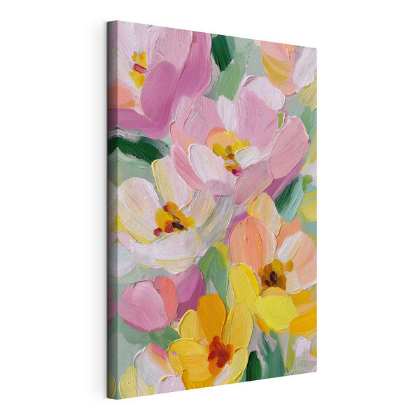 Canvas Schilderijen Stralende bloemen in vrolijke harmonie