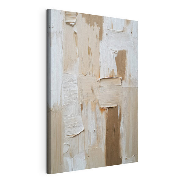 Abstracte penseelstreken in neutrale tinten Canvas Schilderijen Abstracte penseelstreken in neutrale tinten