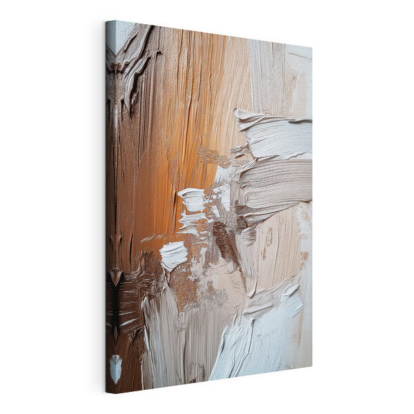 Canvas Schilderijen Streken met textuur in warme kleuren