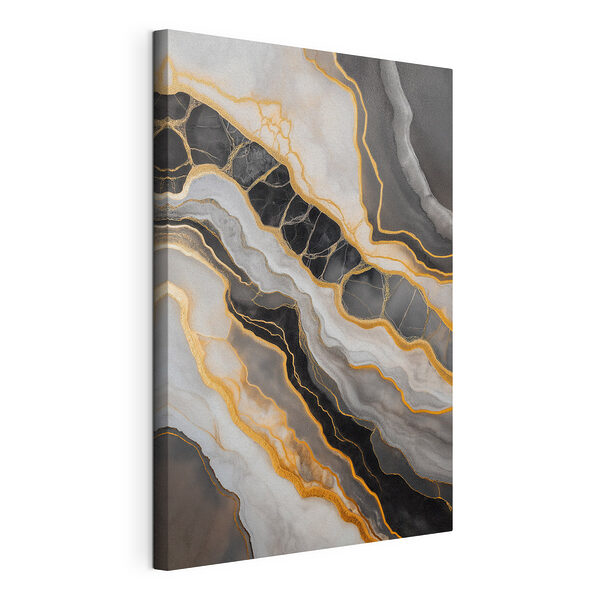 Canvas Schilderijen Elegante golven in zwart en wit