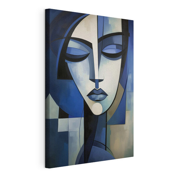 Canvas Schilderijen Schilderij van het gezicht van een vrouw