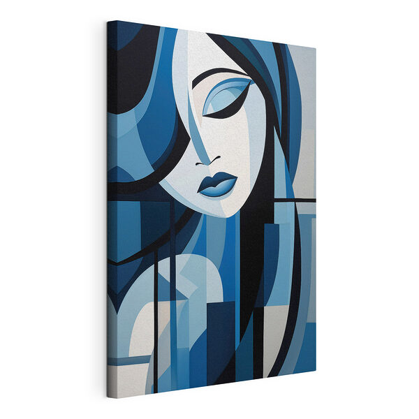 Canvas Schilderijen Schilderij van het gezicht van een vrouw