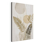 Canvas Schilderijen - Elegant blad met zachte cirkels