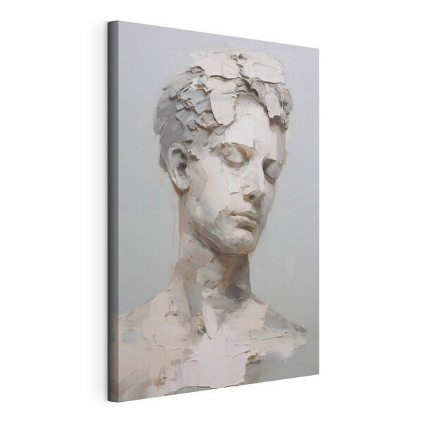 Beeldhouwwerk van een mannenhoofd Canvas Schilderijen Beeldhouwwerk van een mannenhoofd