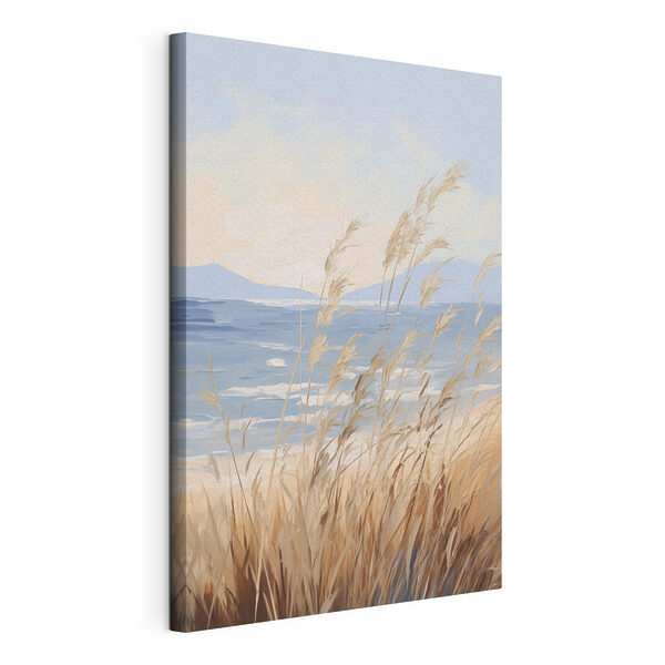 Zachte golven strelen het zandstrand Canvas Schilderijen Zachte golven strelen het zandstrand