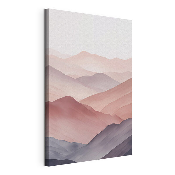 Landschap met heuvels en een mistige hemel Canvas Schilderijen Landschap met heuvels en een mistige hemel