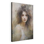 Canvas Schilderijen Vrouw met lang bruin haar