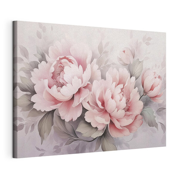 Schilderij van bloemen op een witte achtergrond Canvas Schilderijen Schilderij van bloemen op een witte achtergrond